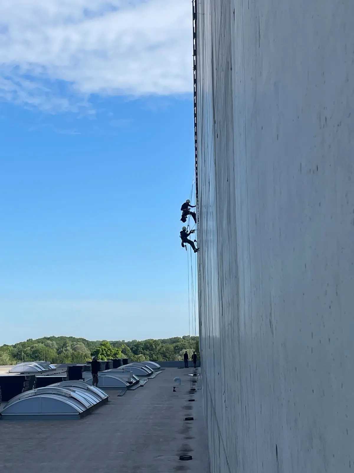 Fassadenarbeiten mit Seilzugangstechnik in Freiburg